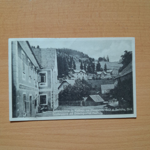 AK St. Kathrein am Hauenstein. Straßenpartie mit Einkehrgasthof Fasching.