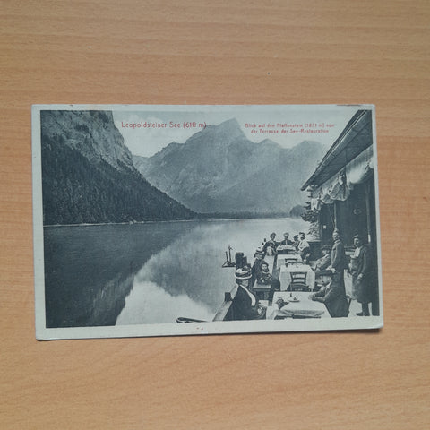 AK Leopoldsteiner See Blick auf den Pfaffenstein von der Terrasse der See-Restauration. (1912)