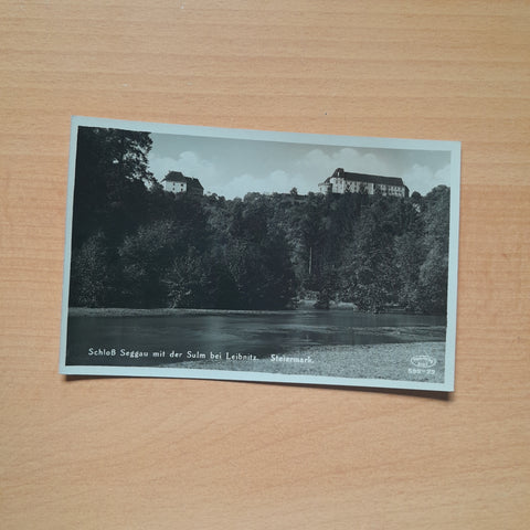 AK Schloss Seggau mit der Sulm bei Leibnitz. (1934-35)