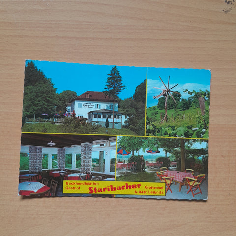 AK Leibnitz. Grottenhof 5. Gasthof Staribacher. Inh.: W. u. A. Pfanner.