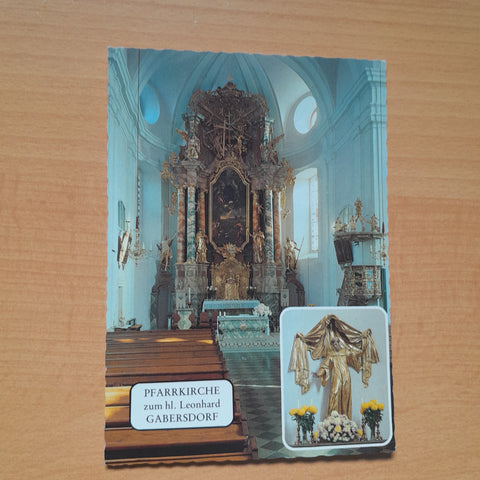 AK Gabersdorf. Pfarrkirche zum hl. Leonhard.