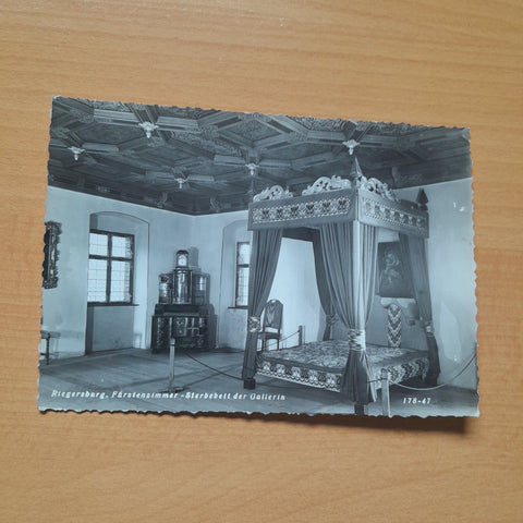 AK Riegersburg. Fürstenzimmer Sterbebett der Gallerin.