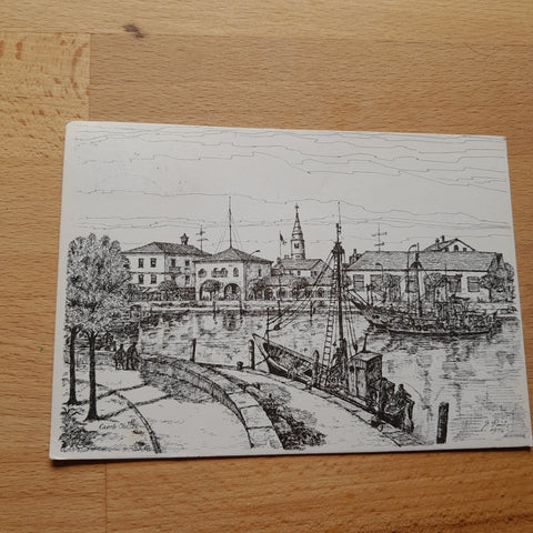 AK Hafen von Caorle. Nach einer Federzeichnung von J. Reinfuss.