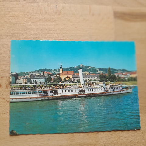 AK Linz Urfahr mit Schiff Budapest.