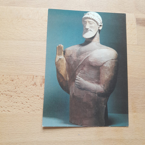 AK Schlossmuseum Linz. Ausstellung Aphrodite und ihre Schwestern. 22. März bis 29 April 1988. Mann, Terrakotta. Zypro-archaisch II.