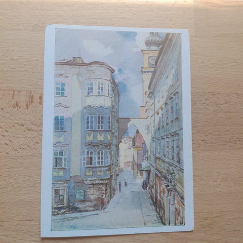 AK Linz. Domgasse, Barocker Winkel. Nach einem Aquarell v. Dr. A. Köpfler.