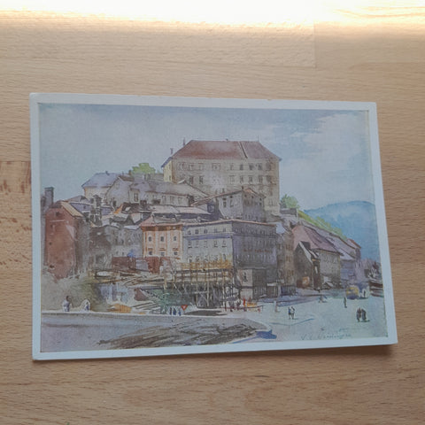 AK Burg zu Linz. Nach einem Aquarell von F.L. Weidinger.