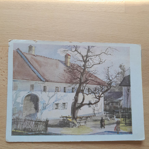 AK Leonding. Hof. Nach einem Aquarell von F.L. Weidinger.