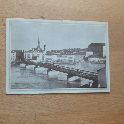 AK Linz. Alte Donaubrücke, Neuer Dom. Landhausturm, Schlosskaserne.