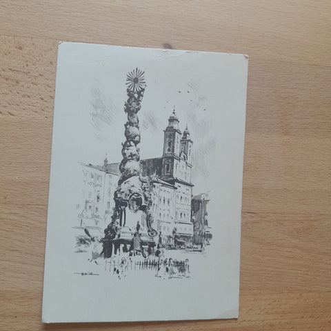 AK Linz. Hauptplatz mit alter Domkirche.