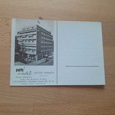AK Linz. Parkhotel. Pächter: Viktor Pabisch. Christian Coulin Straße 16-18.