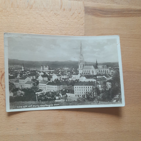 AK Linz mit Maria Empfängnis Dom.