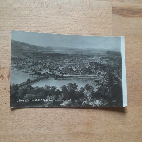 AK Linz um 1600. (Aus dem Landesmuseum)