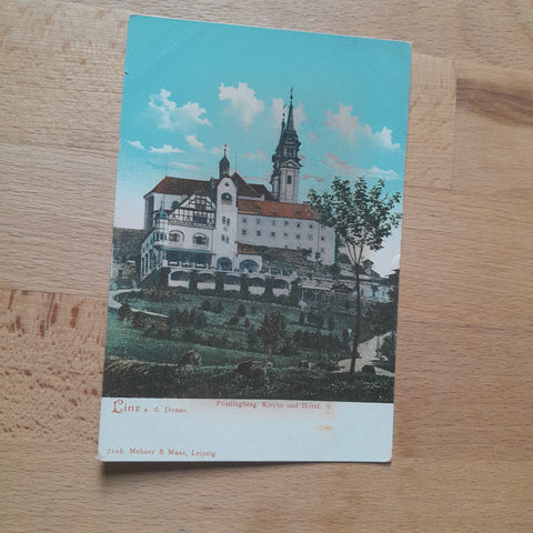 AK Linz. Pöstlingberg Kirche und Hotel.
