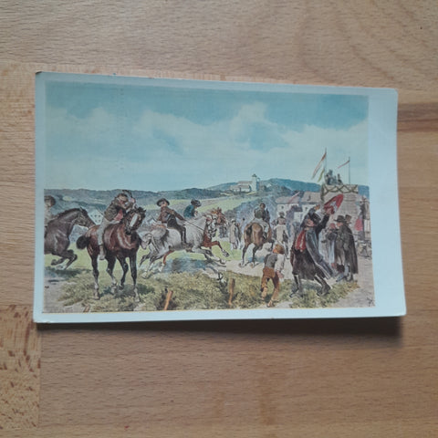 AK Ostmark Bund Deutscher Österreicher. Linz. Karte 48. Alois Greil: Bauernwettrennen. Linz ÖO Landesgalerie.