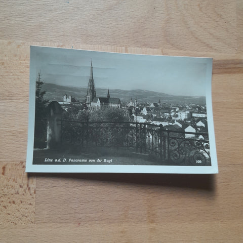 AK Linz Panorama von der Gugl.