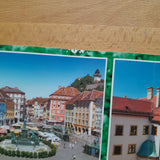 Panorama-AK Graz. Hauptplatz - Landhaushof - Uhrturm.