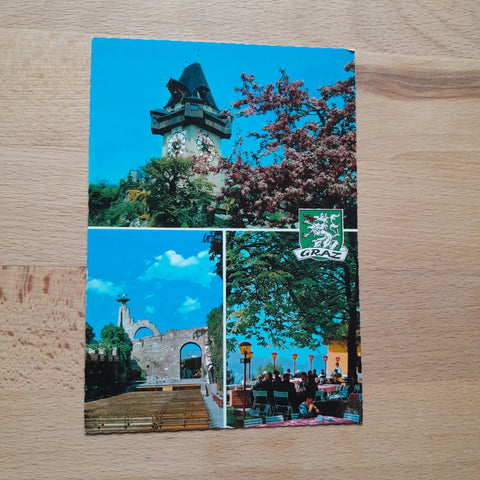 AK Graz Schloßberg Uhrturm.