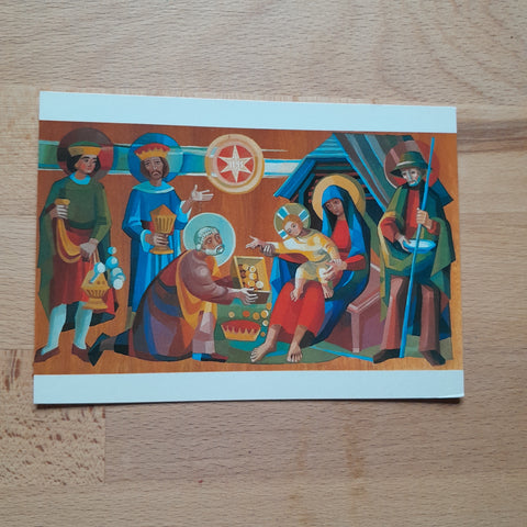 AK Graz-Webling Kirche St. Elisabeth. Die hl. 3. Könige huldigen dem Jesukind (F. Weiß)