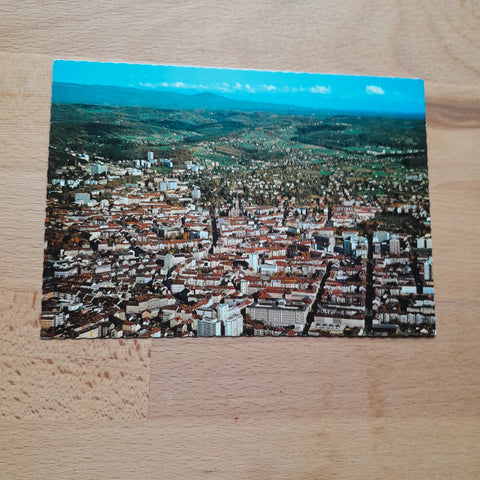AK Graz mit Blick auf Herz-Jesu-Kirche, Landeskrankenhaus, Ries und Ragnitz.