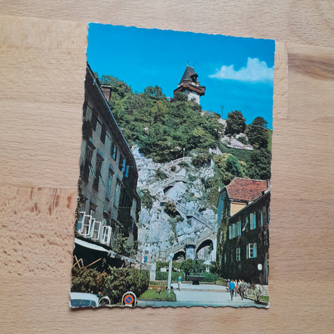 AK Graz. Schloßbergstiege.