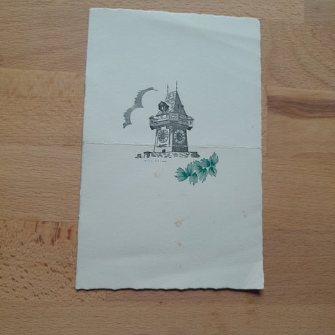 Billett - Fragment Graz. Uhrturm.
