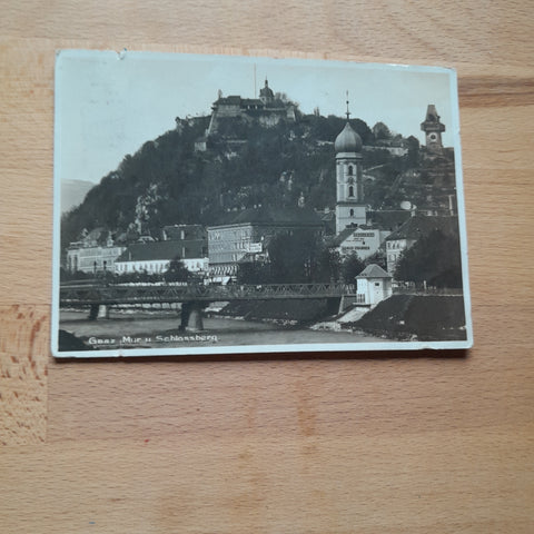AK Graz. Mur und Schlossberg.