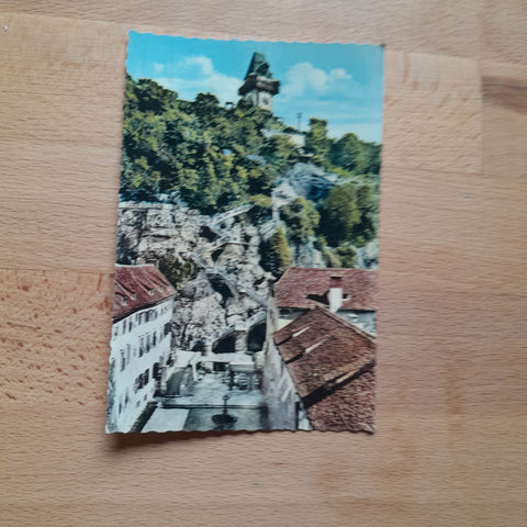 AK Graz. Schloßbergsteig und Uhrturm.