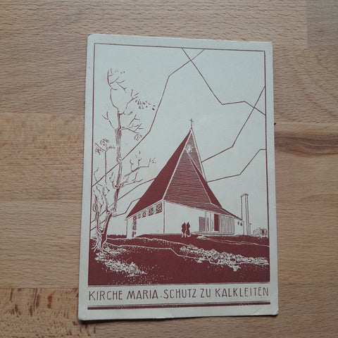 AK Kirche Maria Schutz zu Kalkleiten. Baustein.