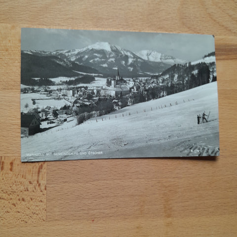AK Mariazell mit Gemeindealpe und Ötscher.