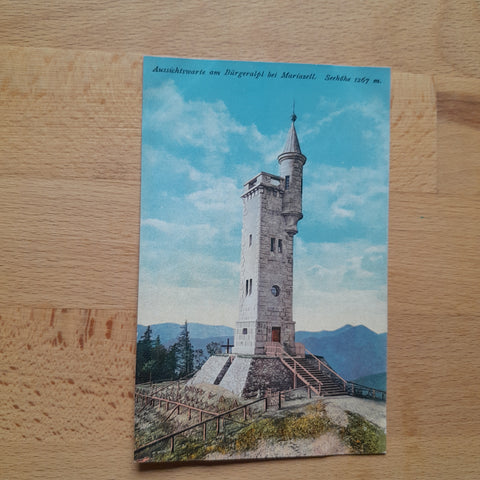 AK Aussichtswarte am Bürgeralpl bei Mariazell. (1913)