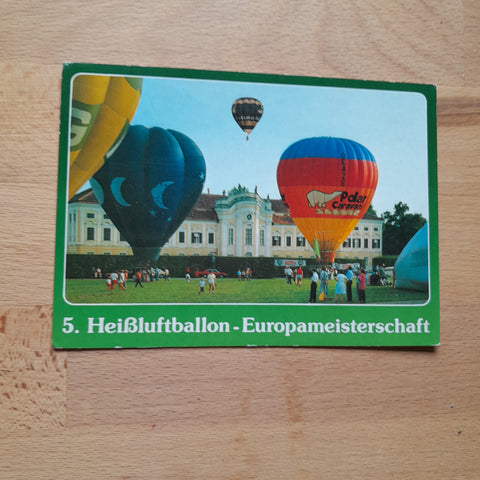 AK 5. Heißluftballon - Europameisterschaft. Stubenberg/See. Schloß Schieleiten.
