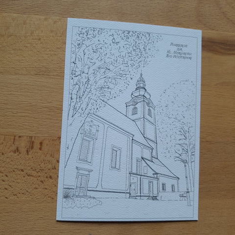 Karte Bad Waltersdorf. Pfarrkirche zur Hl. Margaretha.