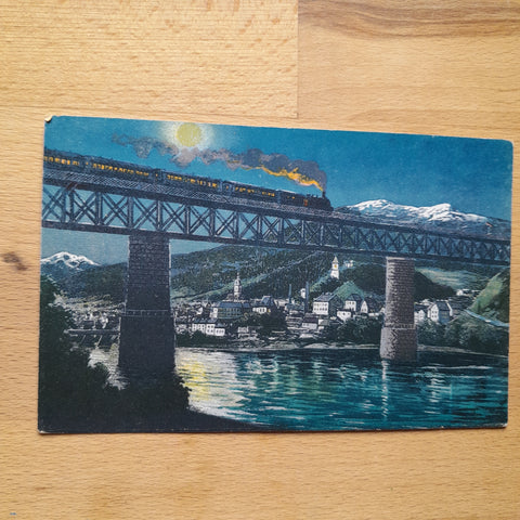 AK Bruck an der Mur. Nachstimmung (Zug) (1918-19)