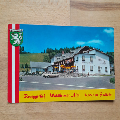 AK Krieglach. Roseggerhof Alpl Waldheimat. Pension und Gästebetrieb Karl u. Grete Geiß.