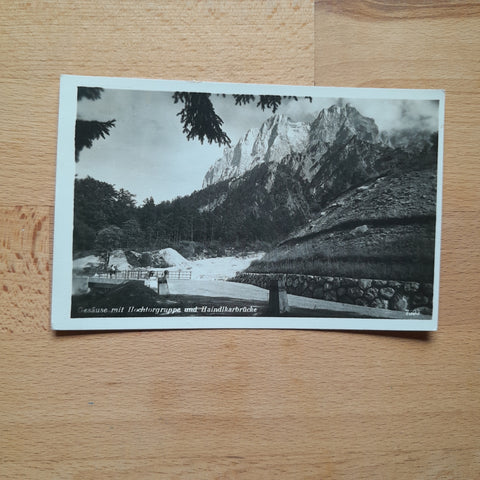 AK Gesäuse mit Hochtorgruppe und Haindlkarbrücke.