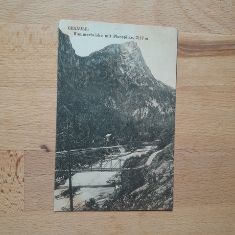 AK Gesäuse: Kummerbrücke mit Plansitze.