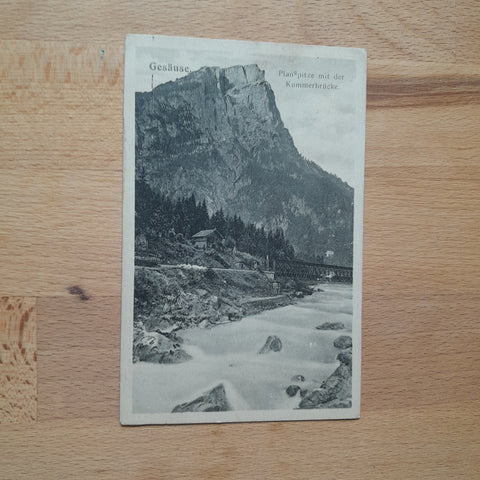 AK Gesäuse Planspitze mit der Kummwerbrücke.