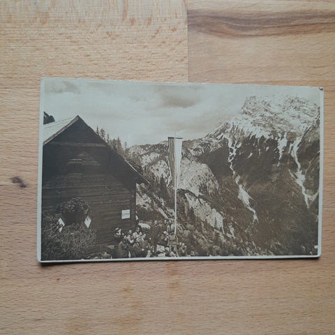 AK Gesäuse. Haindlkarhütte geg. Buchstein. (1923) Bausteinkarte