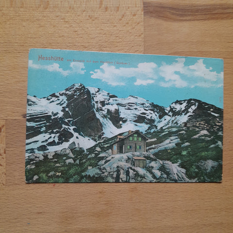 AK Hesshütte am Ennseck mit dem Hochthor (Gesäuse)