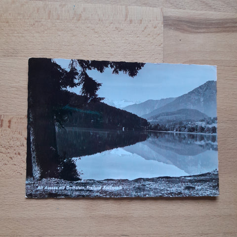 AK Altaussee mit Dachstein, Freibad Kalbeneck.