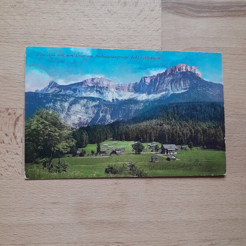 AK Blaa-Alm mit dem Loser am Soolenleitungswege Ischl - Alt-Aussee. (1909)