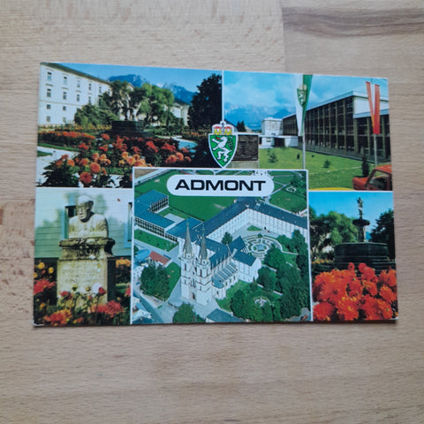 AK Admont. Rosarium im Stiftspark. Stiftsgymnasium.