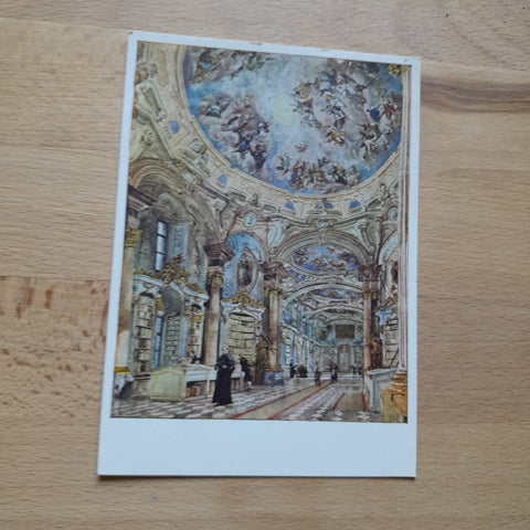 AK Admont. Bibliothek des Stiftes (Rudolf von Alt) (Wien Akademie der bildenden Künste)
