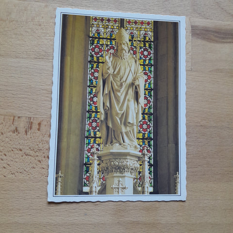 AK Admont. Benediktinerstift. Blasius Statue am Hochaltar der Stiftskirche.