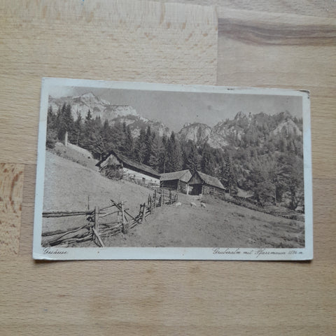AK Gesäuse. Gruberalm mit Pfarrmauer. (1922)