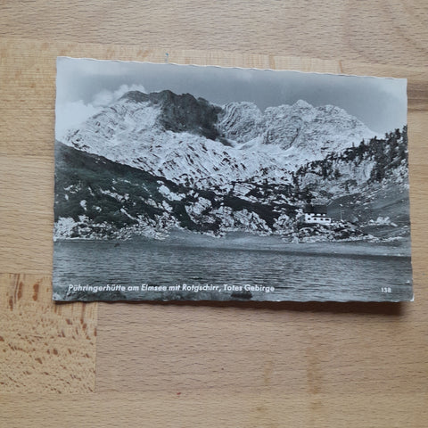 AK Pühringerhütte am Elmsee mit Rotgschirr, Totes Gebirge.