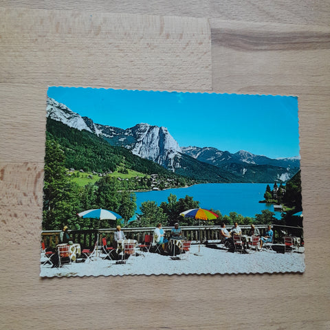 AK Ausseer Land. Grundlsee. Blick von der Terrasse des Hotels Seeblick.