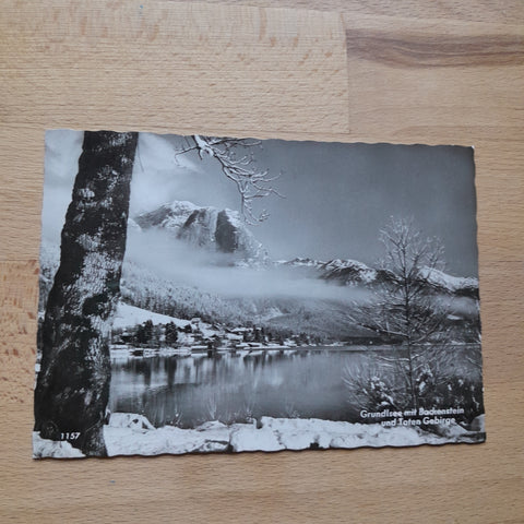 AK Grundlsee mit Backenstein und Toten Gebirge.