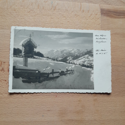 AK Am Weg zum Michaelerberghaus. Ski Heim d. W.S.K.